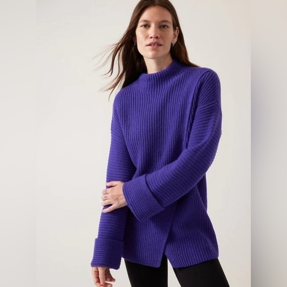Athleta Azalea Cashmere Extra Fine Merino Wool Cozy Oversized Fall Sweater New - Picture 2 of 6